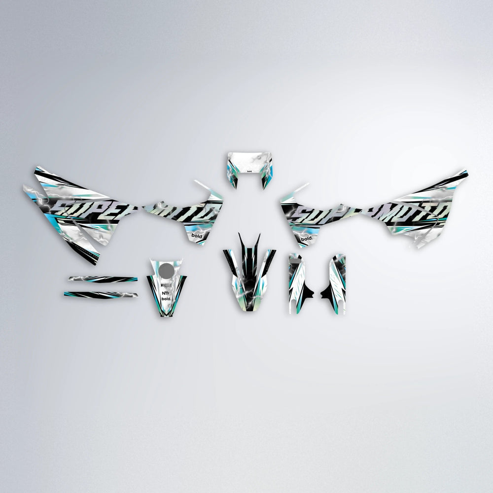 ROPAS72 Husqvarna 701 graphics kit parts layout in Light Blue & White