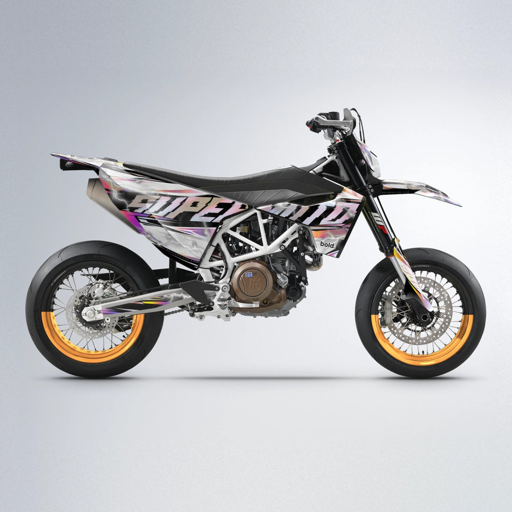 ROPAS72 Husqvarna 701 supermoto graphics kit in Pink & Yellow