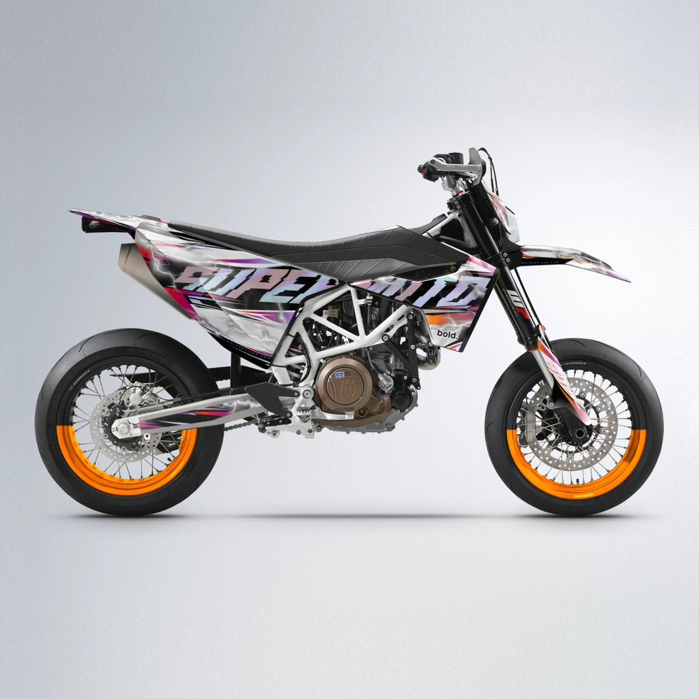 ROPAS72 Husqvarna 701 supermoto graphics kit in Red & Orange