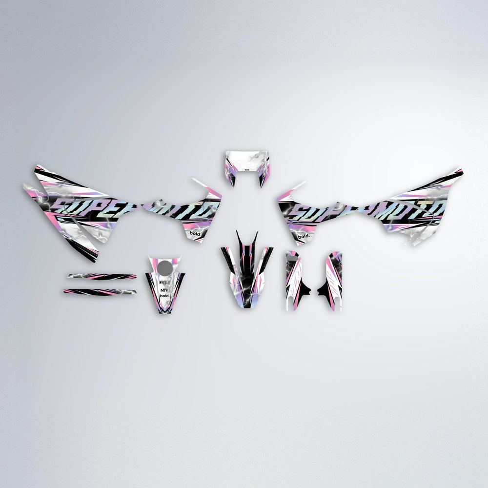 ROPAS72 Husqvarna 701 graphics kit parts layout in Sakura Pink