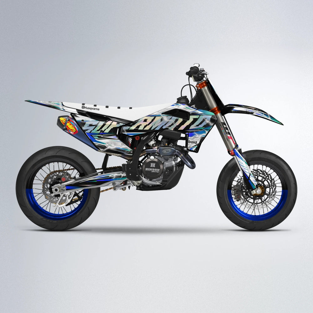 ROPAS72 Husqvarna FE/TE supermoto graphics kit in Blue