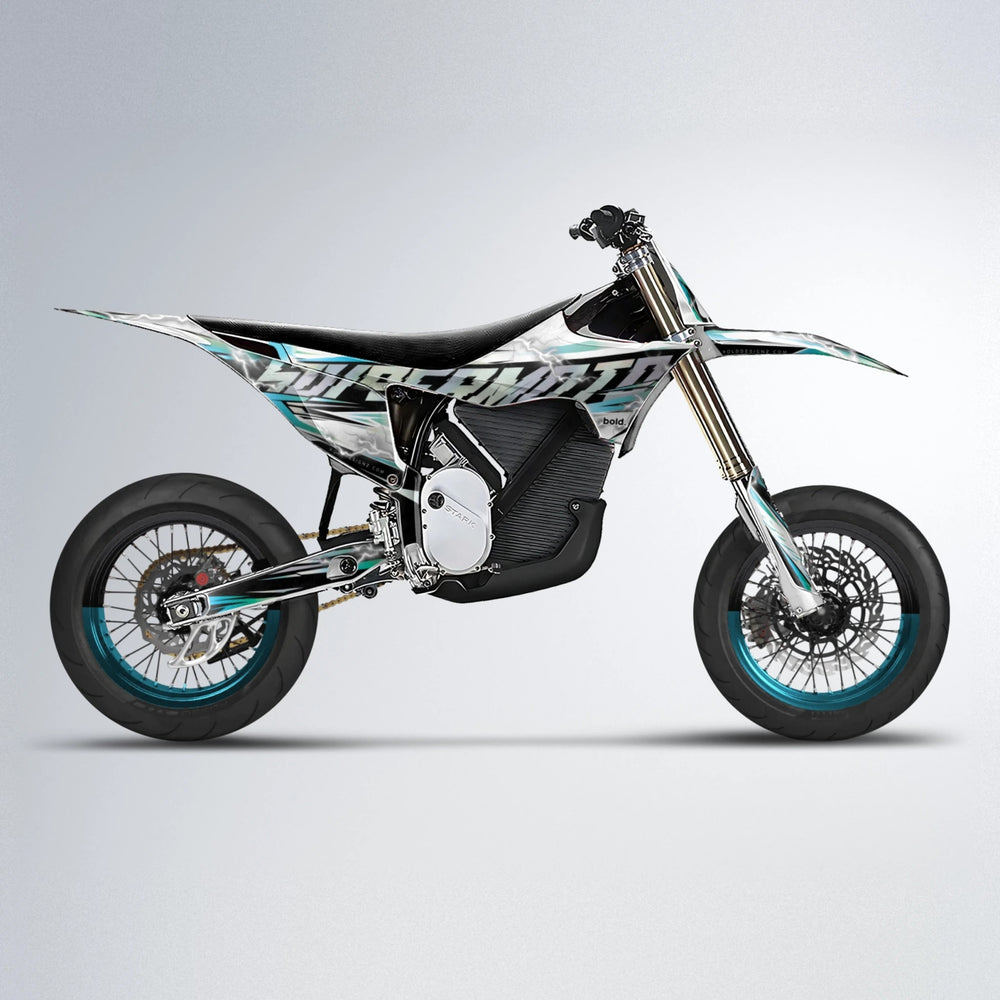 ROPAS72 Stark Varg SM supermoto graphics kit in Light Blue & White