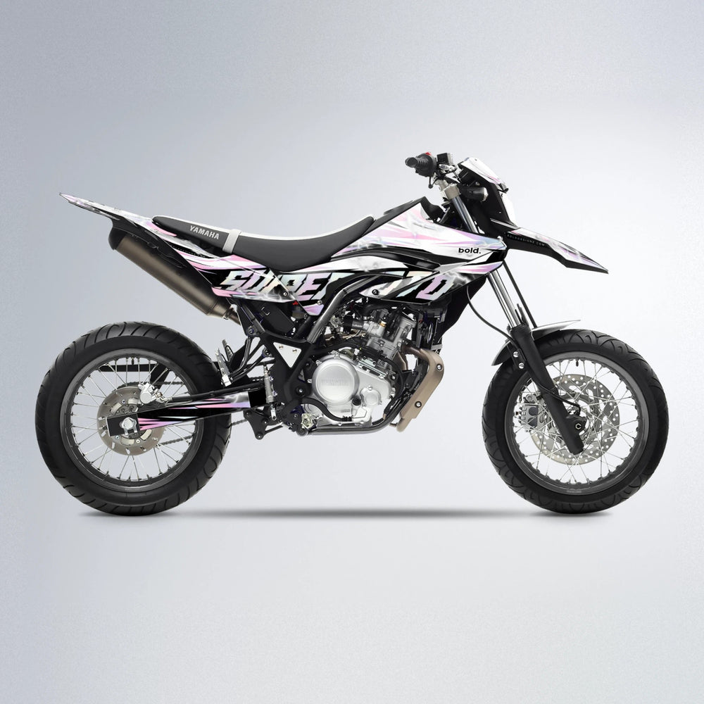 ROPAS72 Yamaha WR 125X supermoto graphics kit in Sakura Pink