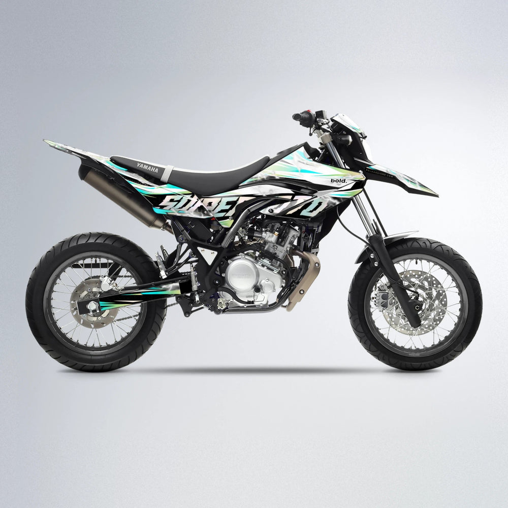 ROPAS72 Yamaha WR 125X supermoto graphics kit in Teal