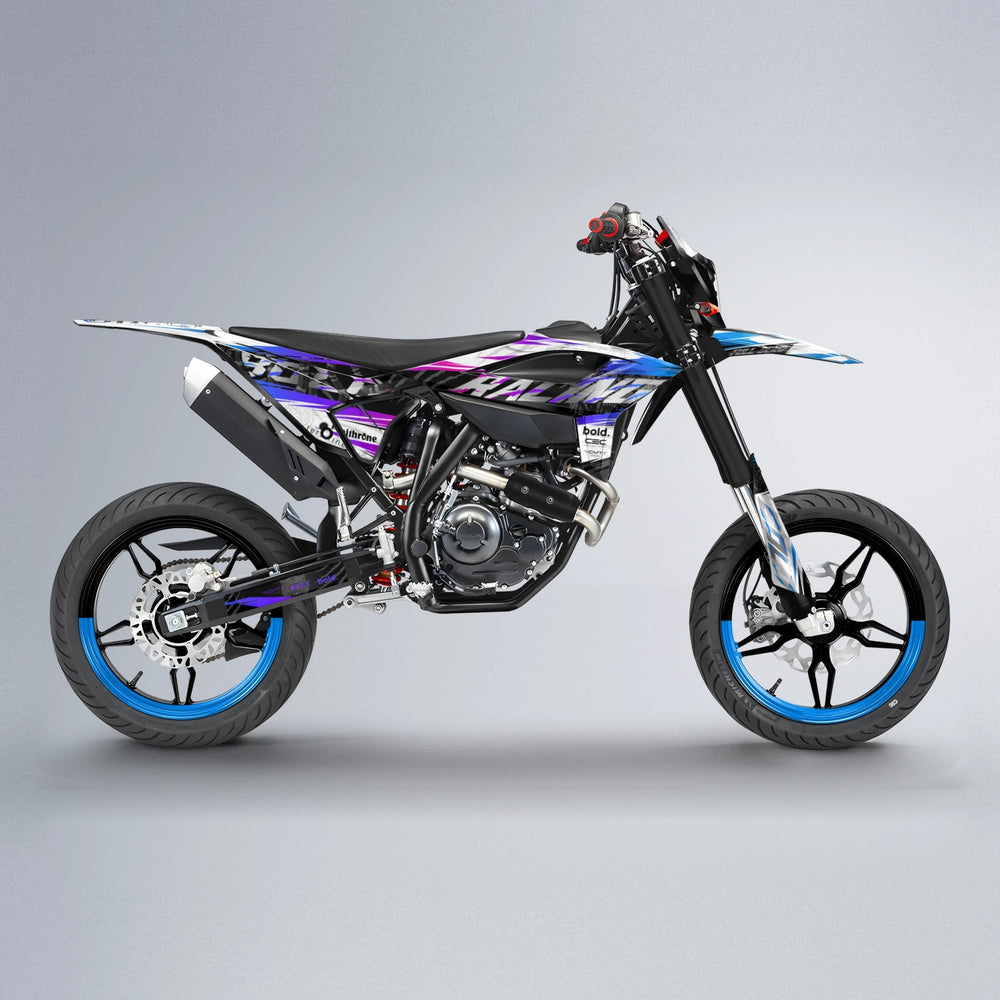 ROSEN Beta supermoto graphics kit in Blue Purple Fade