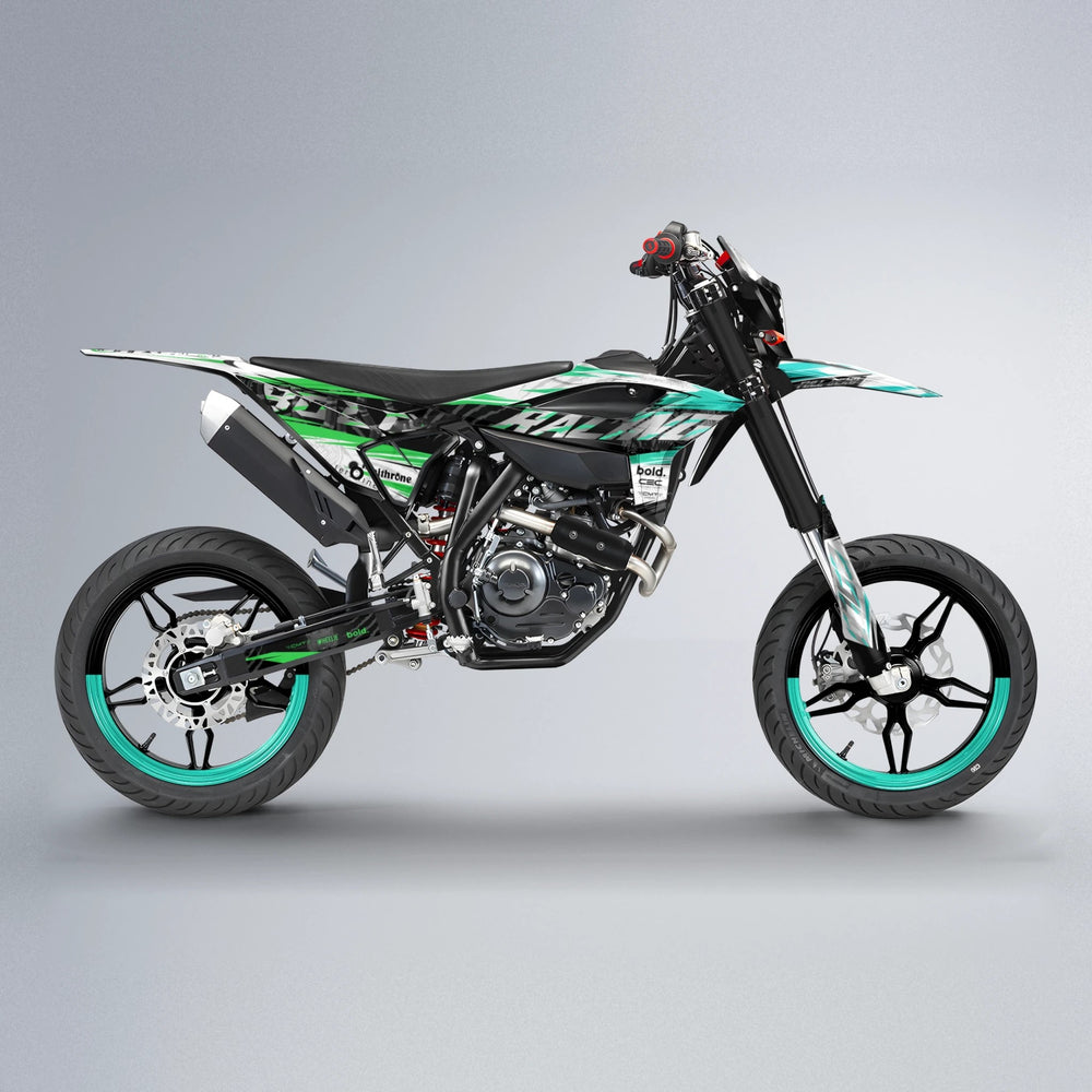 ROSEN Beta supermoto graphics kit in Cyan & Green