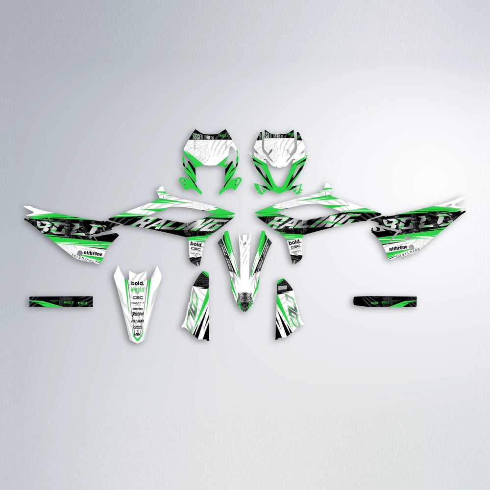 ROSEN Beta graphics kit parts layout in Green