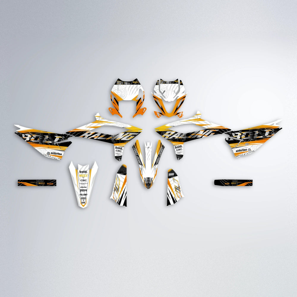 ROSEN Beta graphics kit parts layout in Orange & Yellow