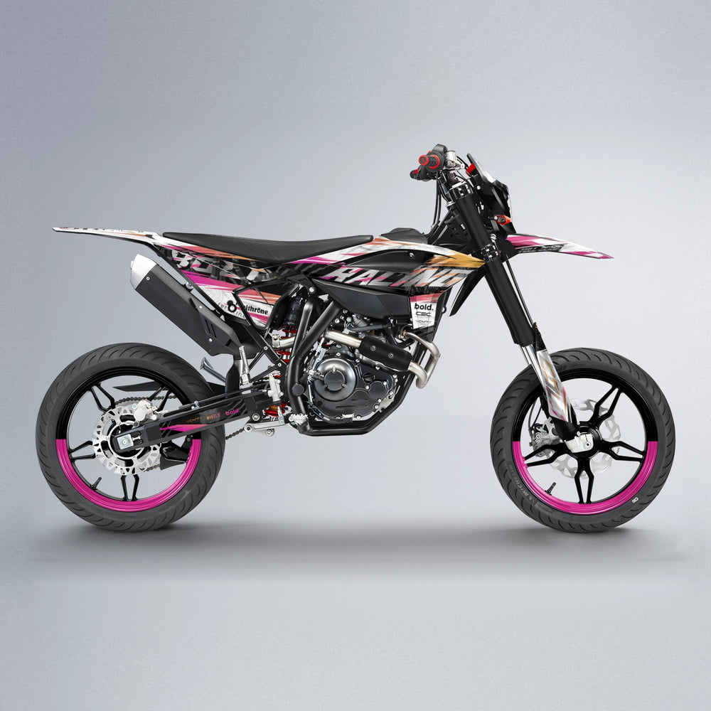 ROSEN Beta supermoto graphics kit in Pink & Yellow
