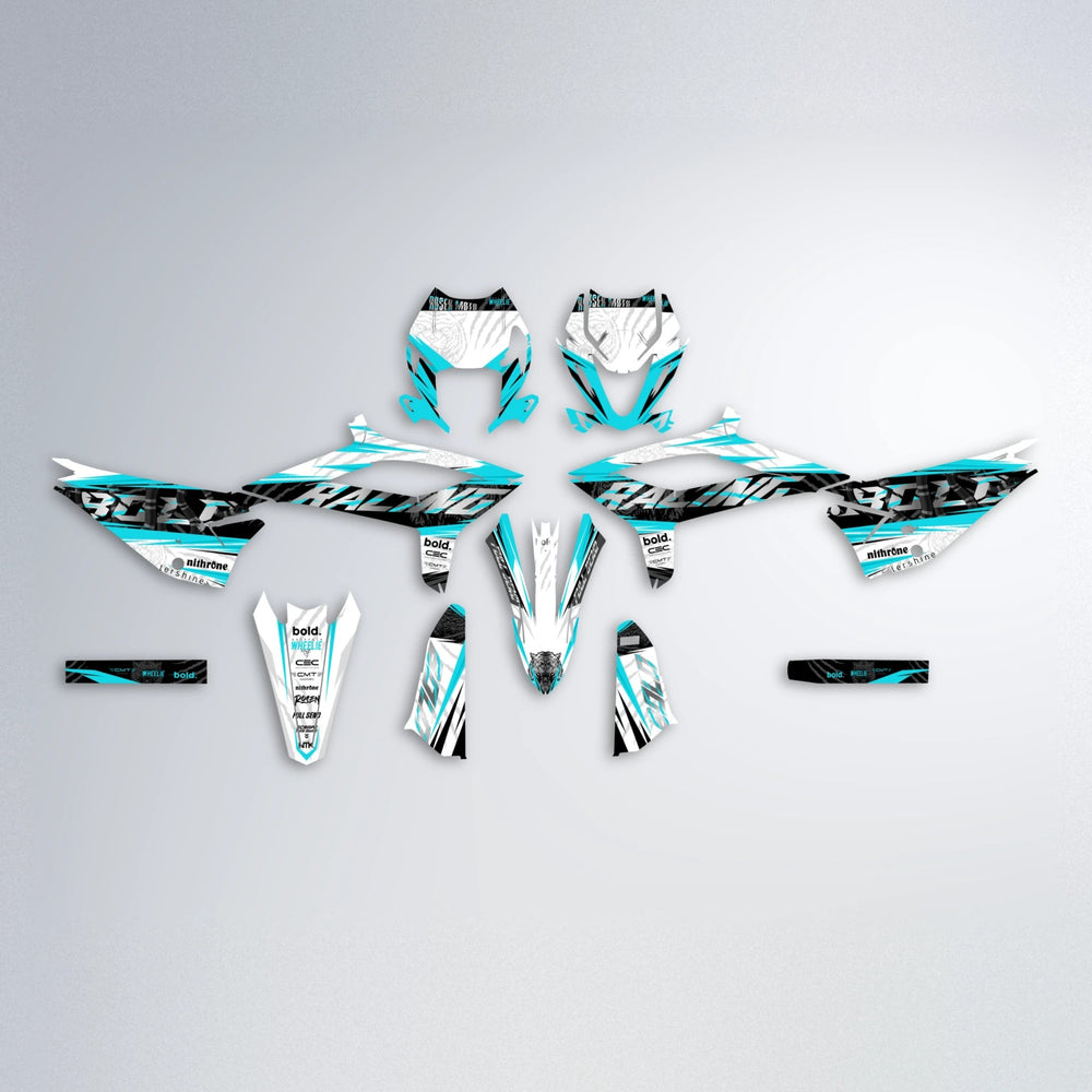 ROSEN Beta graphics kit parts layout in Teal