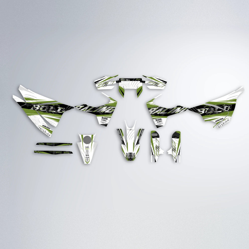 ROSEN Husqvarna 701 graphics kit parts layout in Olive