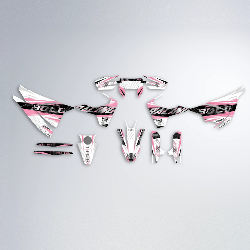 ROSEN Husqvarna 701 graphics kit parts layout in Sakura Pink