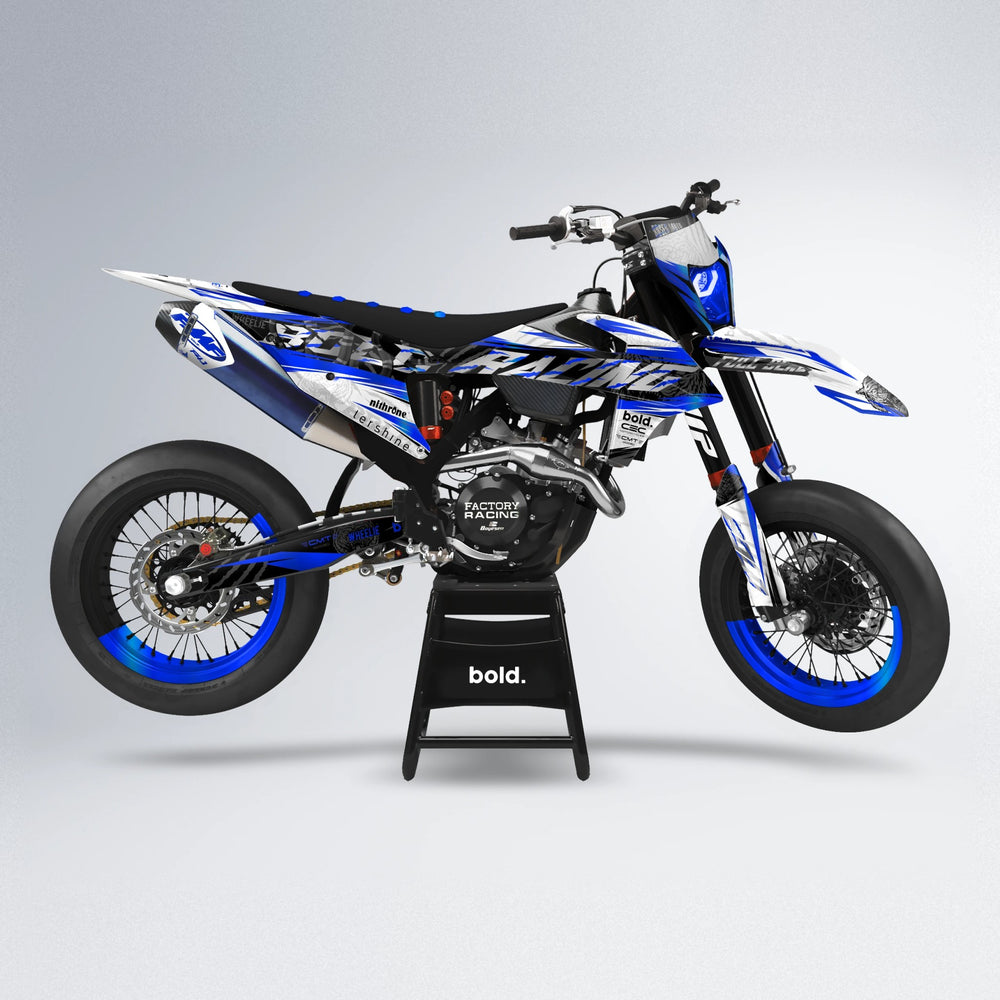 ROSEN supermoto graphics kit in Blue Chrome