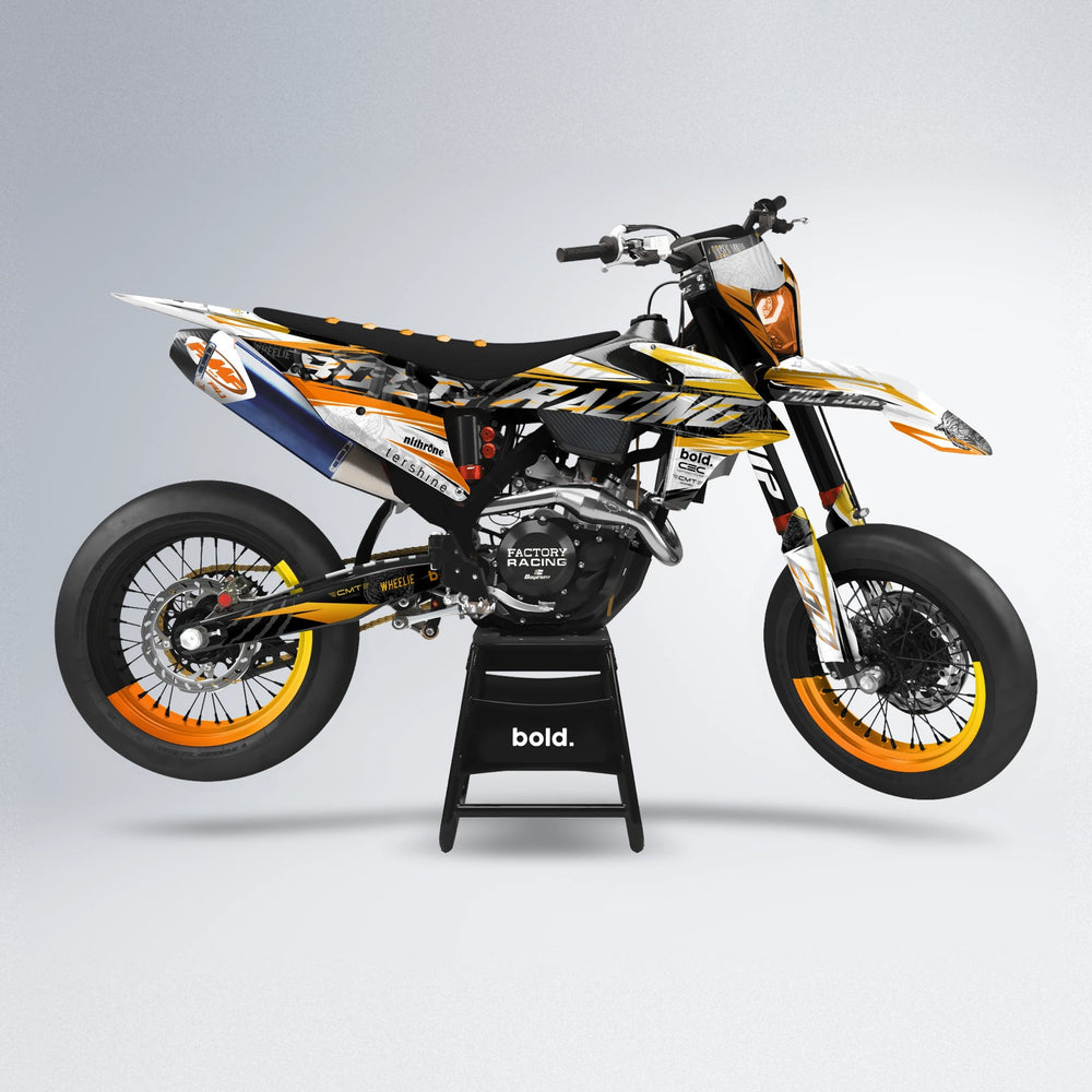 ROSEN supermoto graphics kit in Orange & Yellow