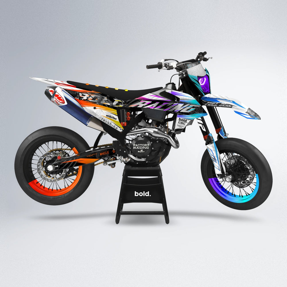 ROSEN supermoto graphics kit in Sunset Fade