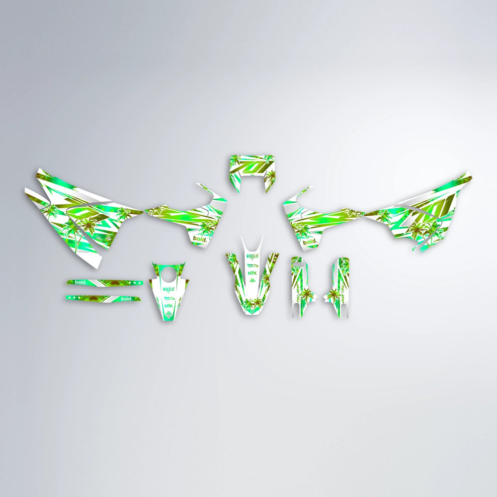 ROZALIN Husqvarna 701 graphics kit parts layout in Green