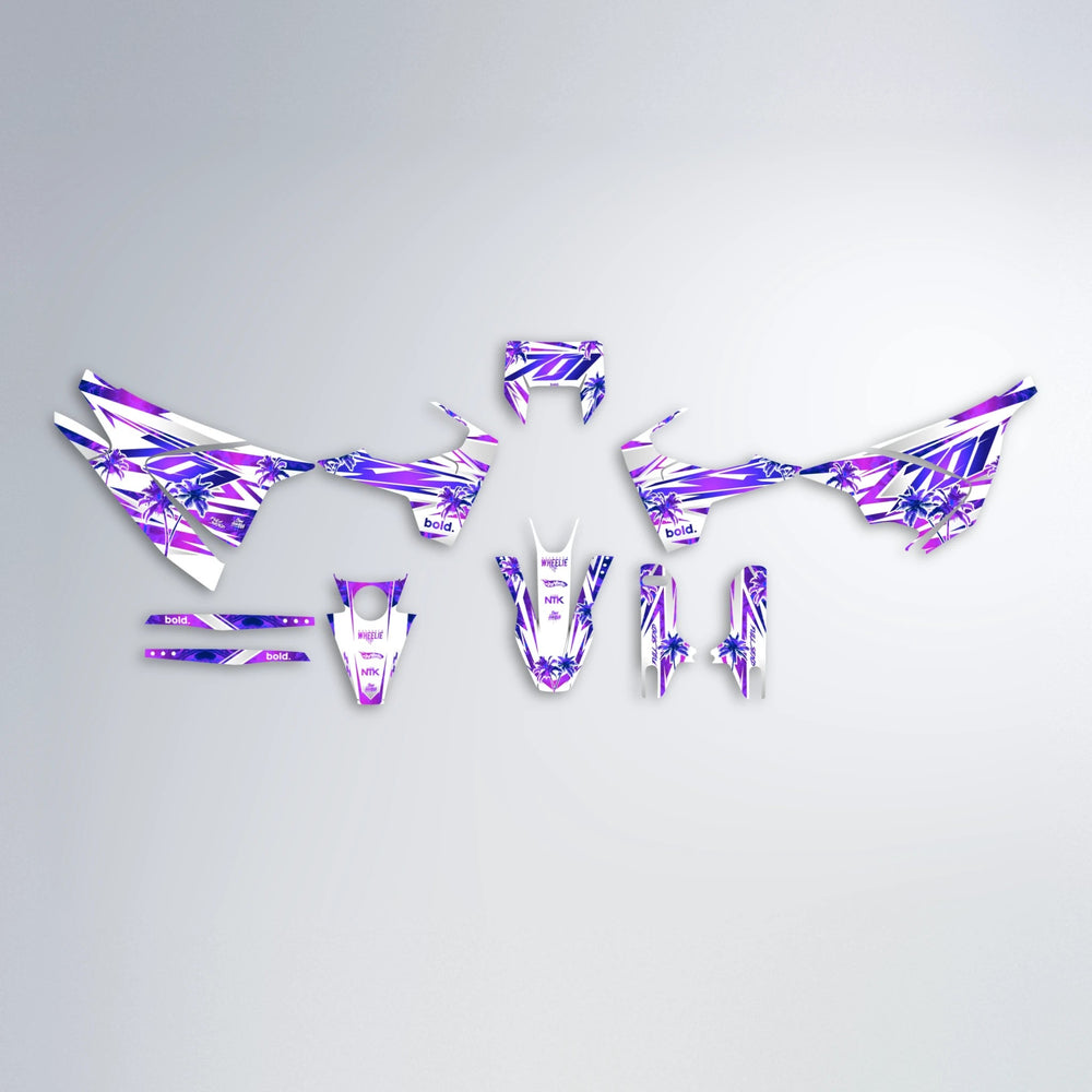 ROZALIN Husqvarna 701 graphics kit parts layout in Purple