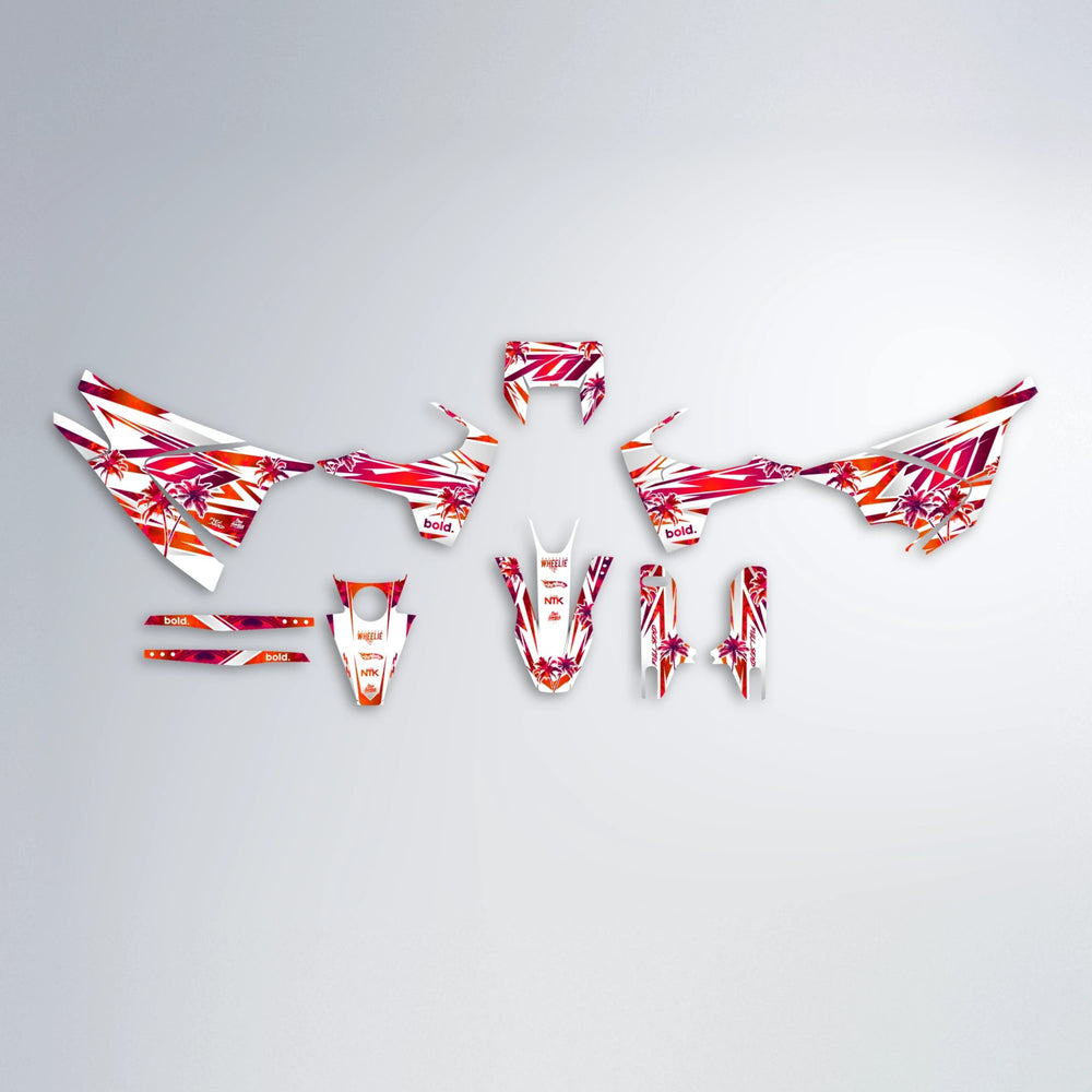 ROZALIN Husqvarna 701 graphics kit parts layout in Red