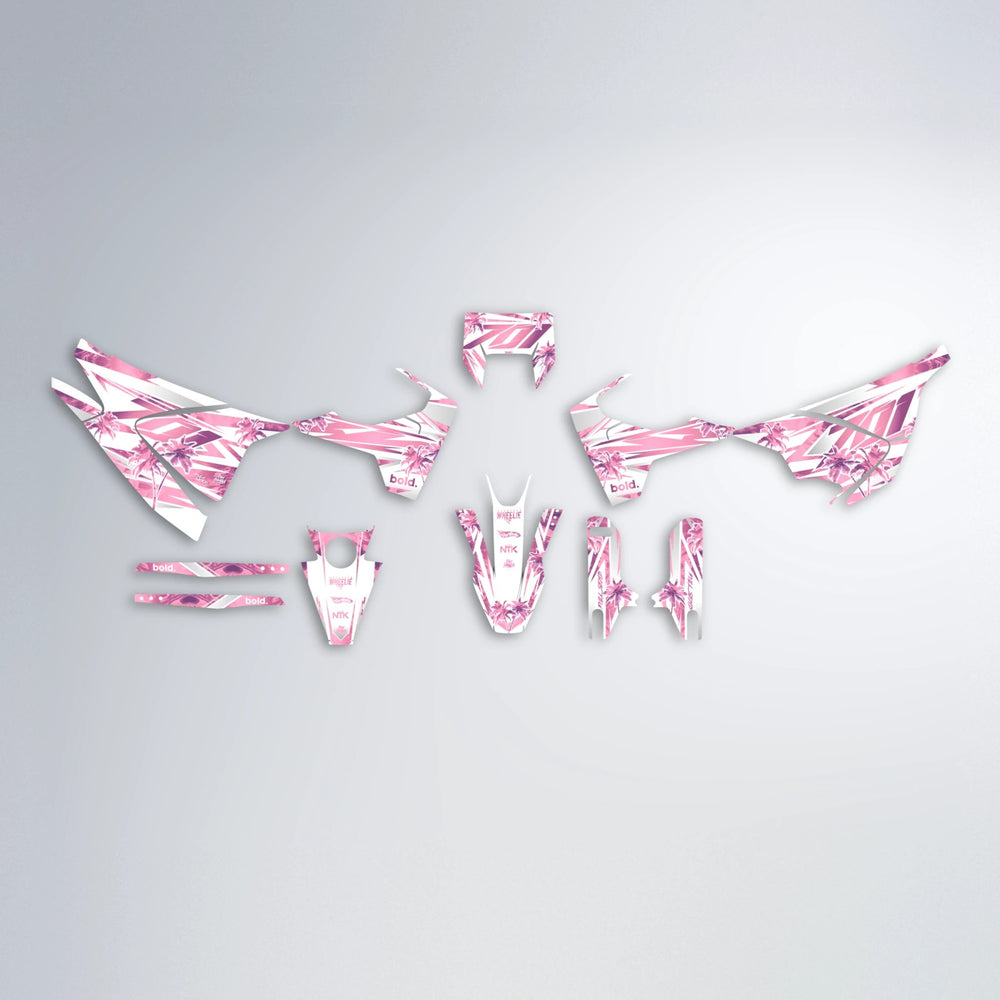 ROZALIN Husqvarna 701 graphics kit parts layout in Sakura Pink