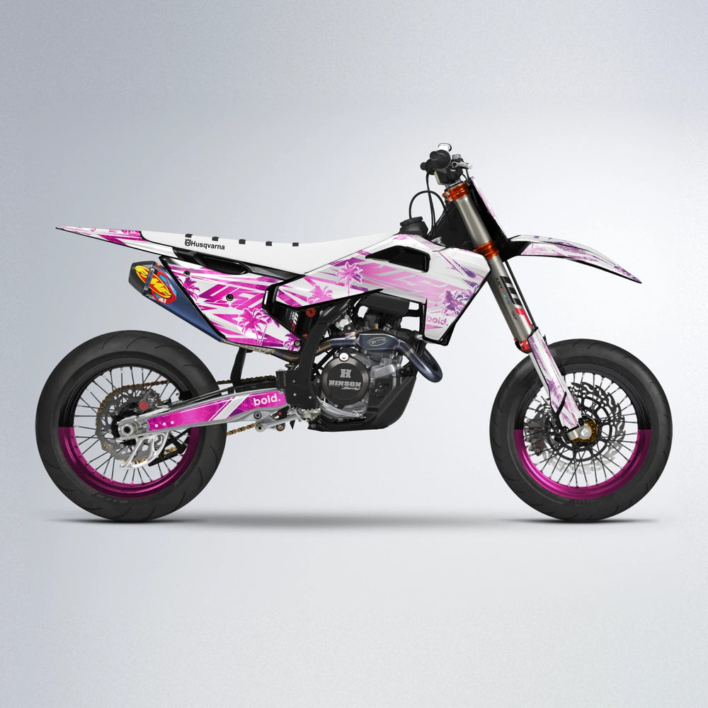 ROZALIN Husqvarna FE/TE supermoto graphics kit in Flamingo