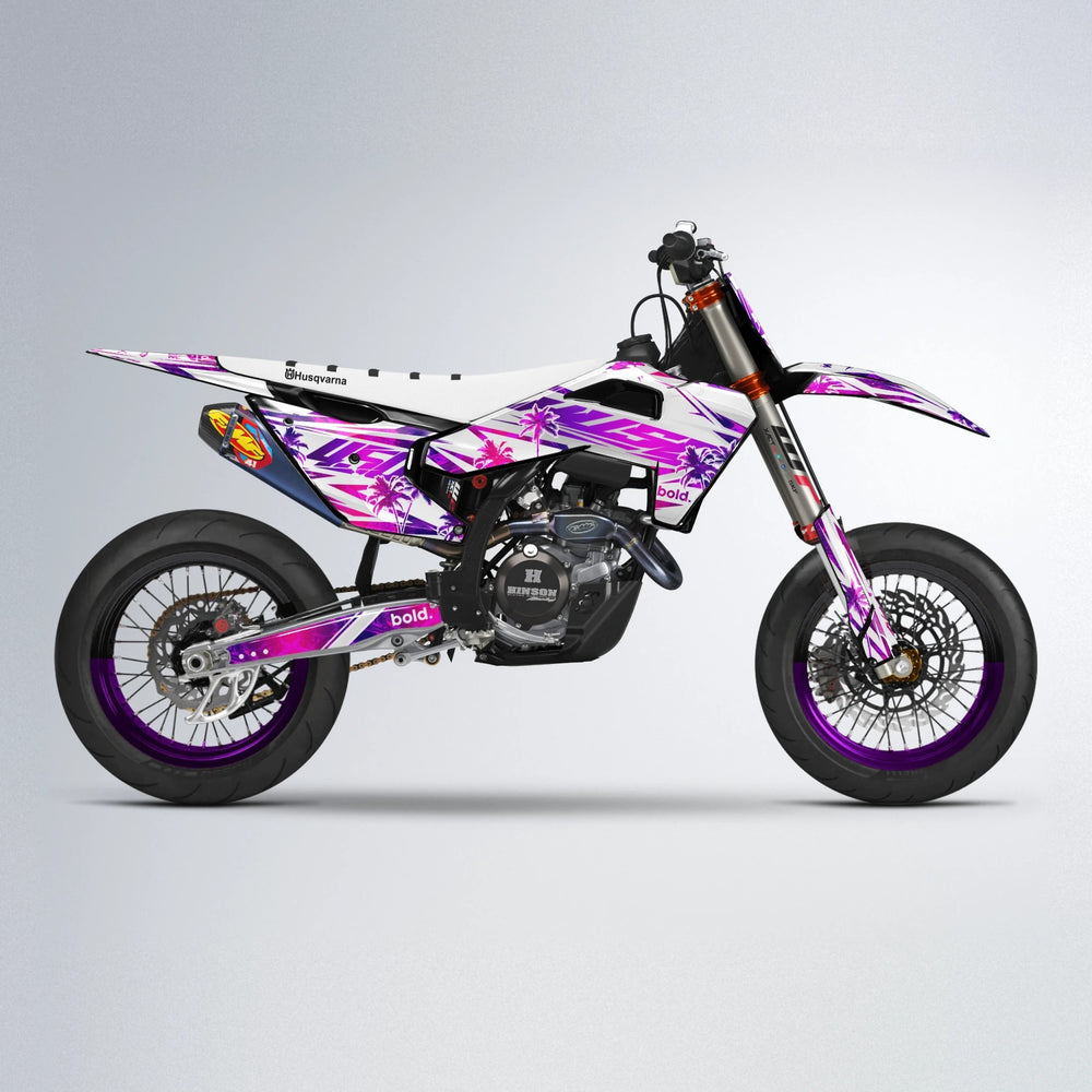ROZALIN Husqvarna FE/TE supermoto graphics kit in Pink