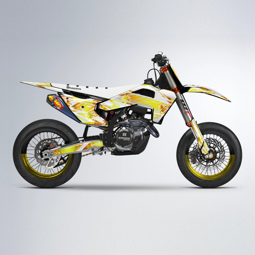 ROZALIN Husqvarna FE/TE supermoto graphics kit in Yellow