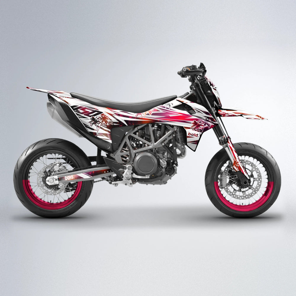 ROZALIN KTM SMC 690 supermoto graphics kit in Black & Red