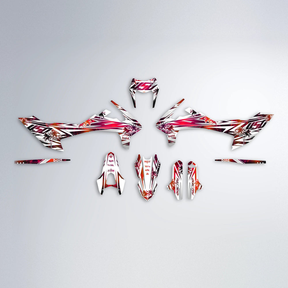 ROZALIN KTM SMC 690 graphics kit parts layout in Black & Red