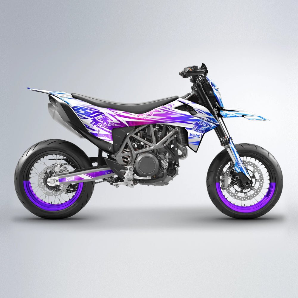 ROZALIN KTM SMC 690 supermoto graphics kit in Blue Purple Fade