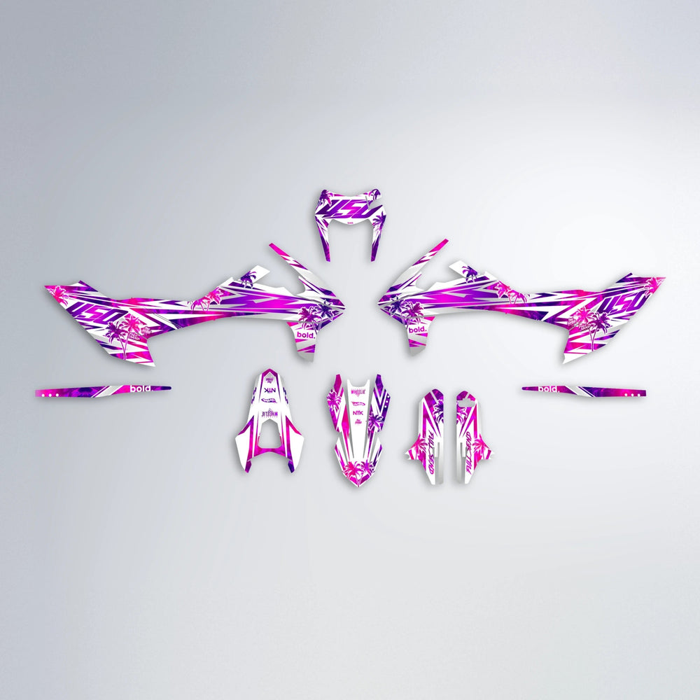 ROZALIN KTM SMC 690 graphics kit parts layout in Pink