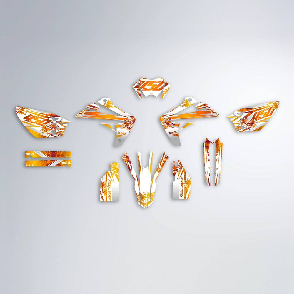 ROZALIN Rieju MRT graphics kit parts layout in Orange