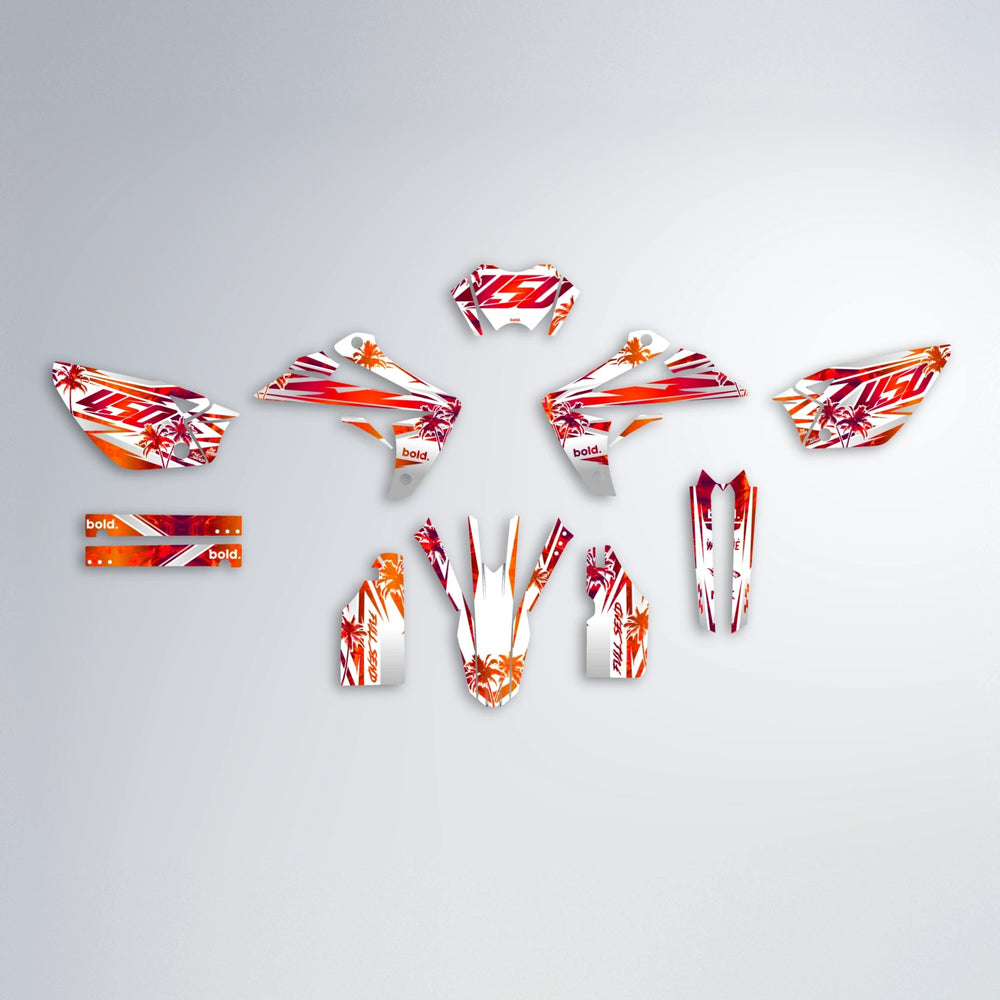 ROZALIN Rieju MRT graphics kit parts layout in Red