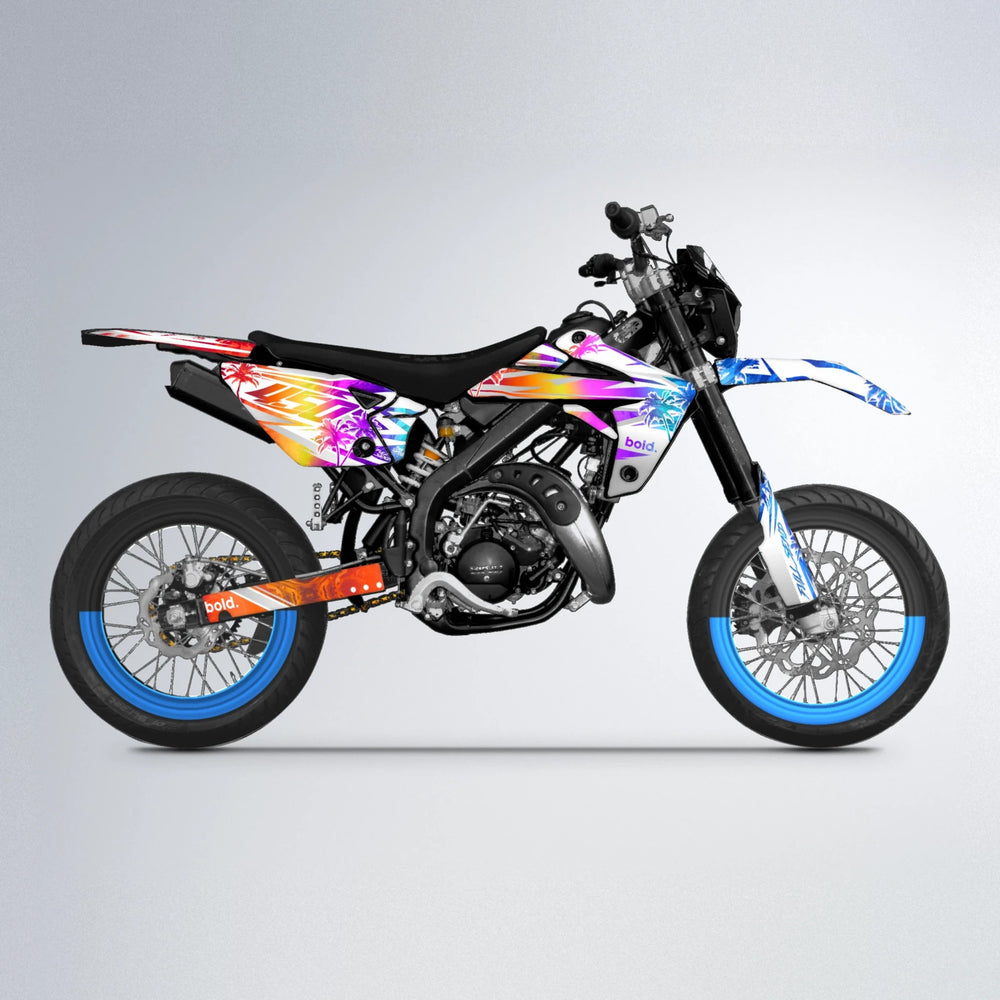 ROZALIN Rieju MRT supermoto graphics kit in Sunset Fade