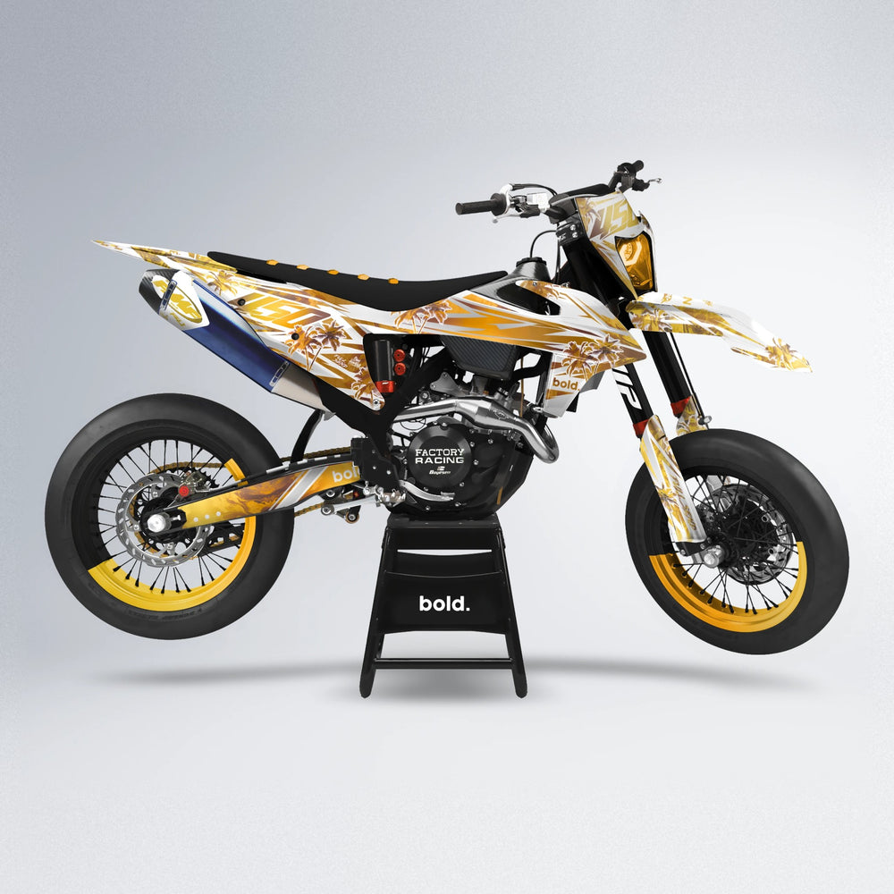 ROZALIN supermoto graphics kit in Gold Chrome