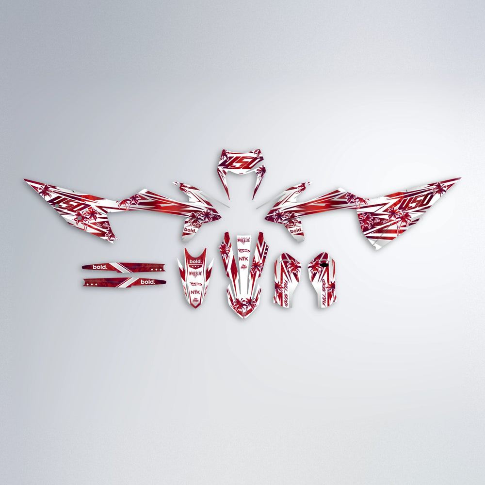 ROZALIN graphics kit parts layout in Red Chrome
