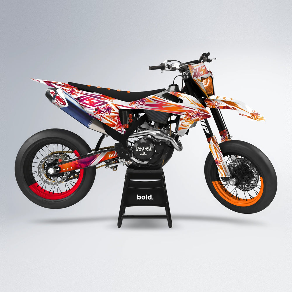 ROZALIN supermoto graphics kit in Red & Orange