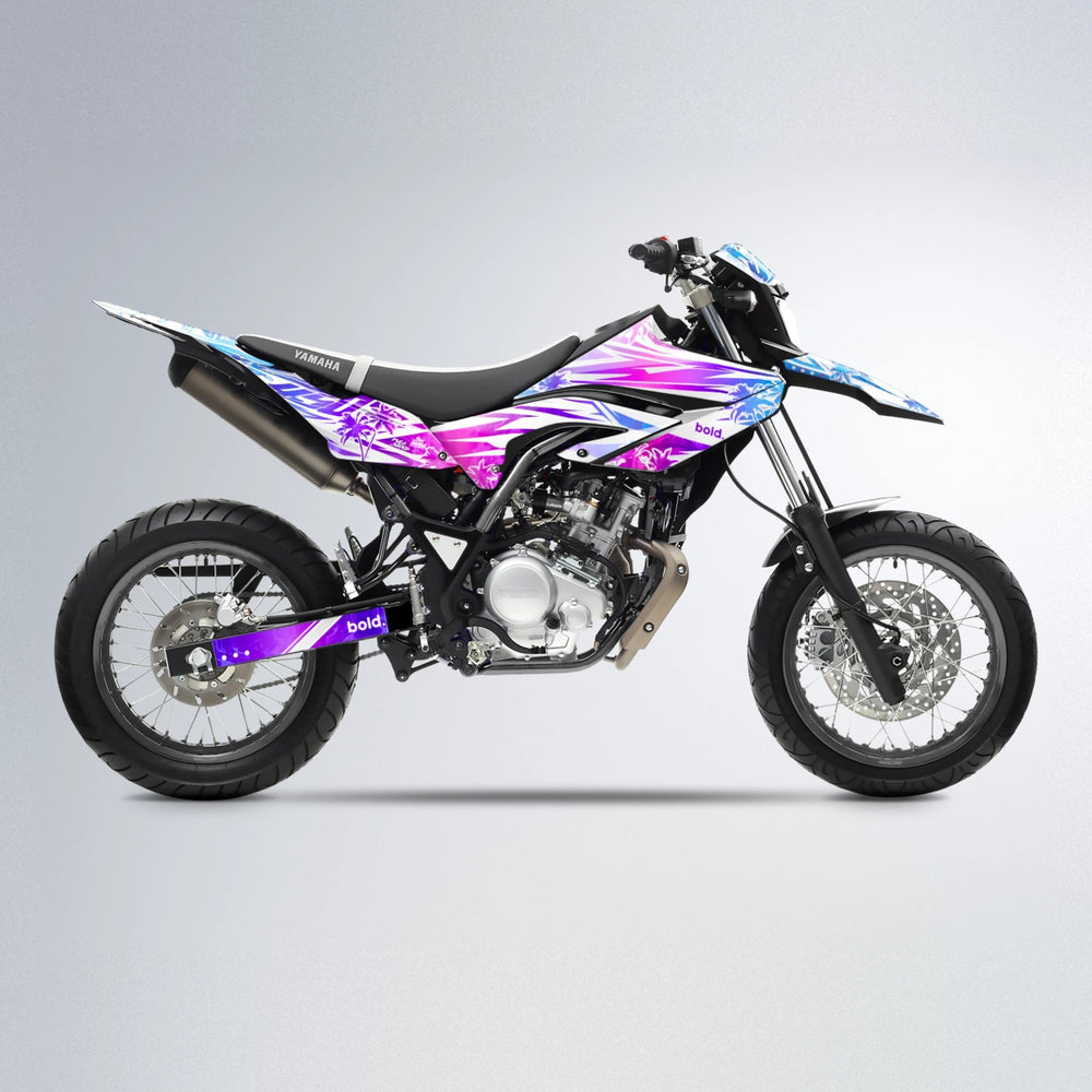 ROZALIN Yamaha WR 125X supermoto graphics kit in Blue Purple Fade