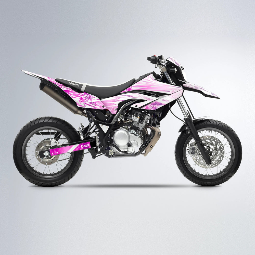 ROZALIN Yamaha WR 125X supermoto graphics kit in Flamingo