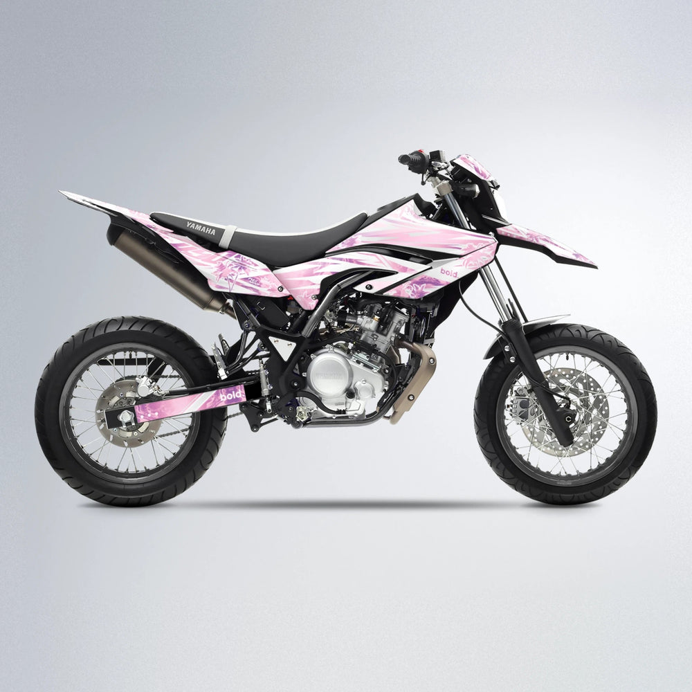 ROZALIN Yamaha WR 125X supermoto graphics kit in Sakura Pink