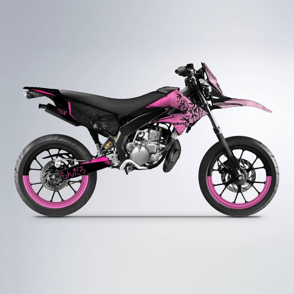 SAMURAI Derbi Senda supermoto graphics kit in Flamingo