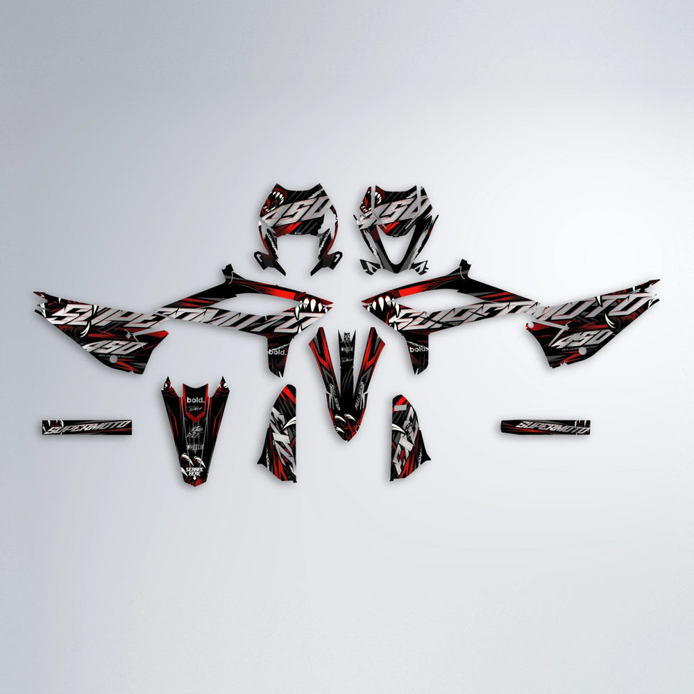 SAVAGE Beta graphics kit parts layout in Black & Red