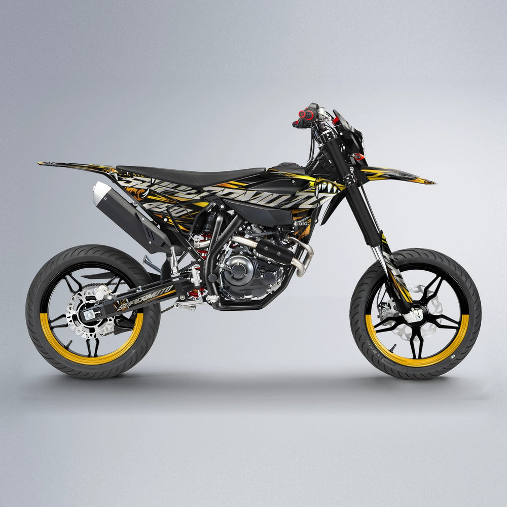 SAVAGE Beta supermoto graphics kit in Orange & Yellow