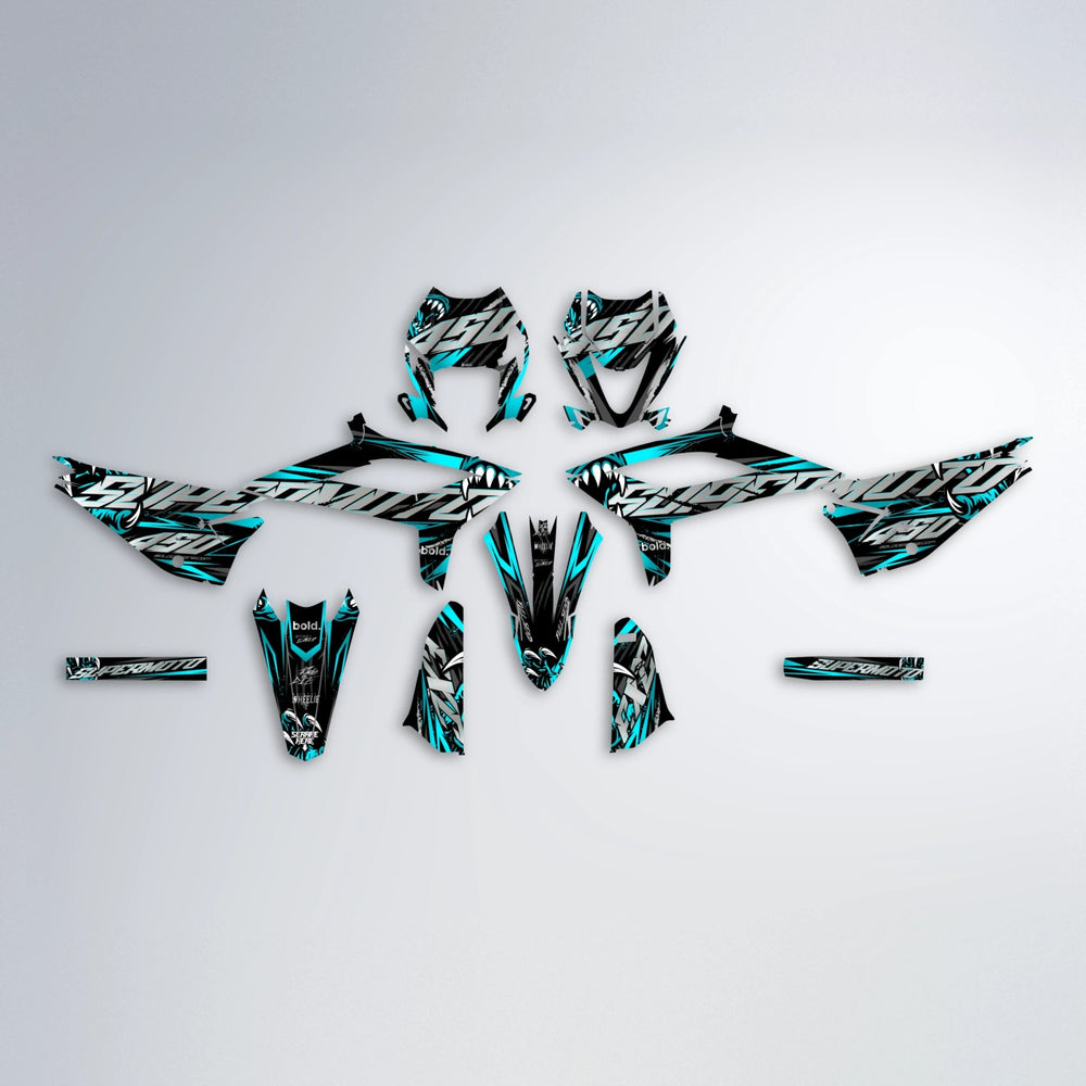 SAVAGE Beta graphics kit parts layout in Teal