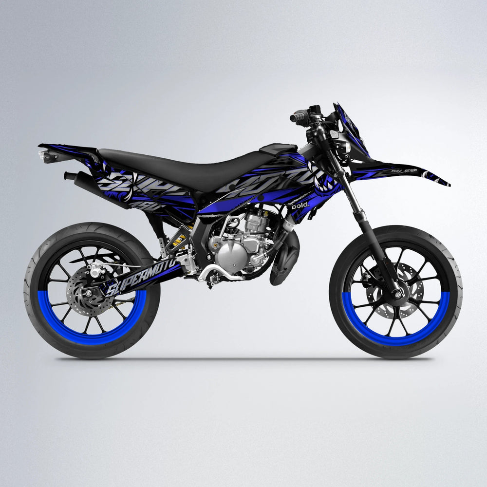 SAVAGE Derbi Senda supermoto graphics kit in Blue