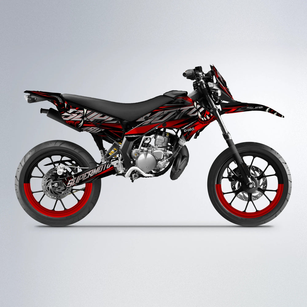 SAVAGE Derbi Senda supermoto graphics kit in Custom Colour