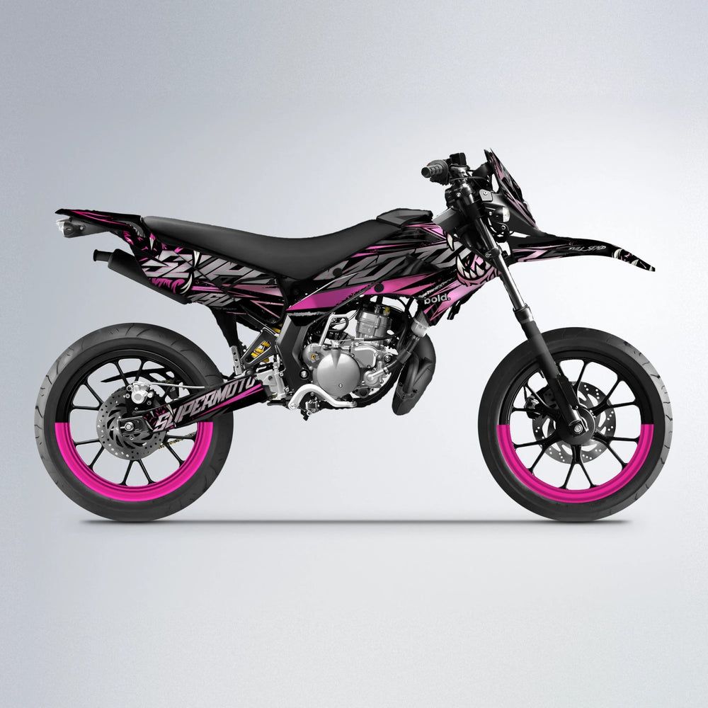 SAVAGE Derbi Senda supermoto graphics kit in Flamingo