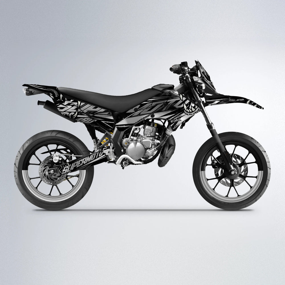 SAVAGE Derbi Senda supermoto graphics kit in White