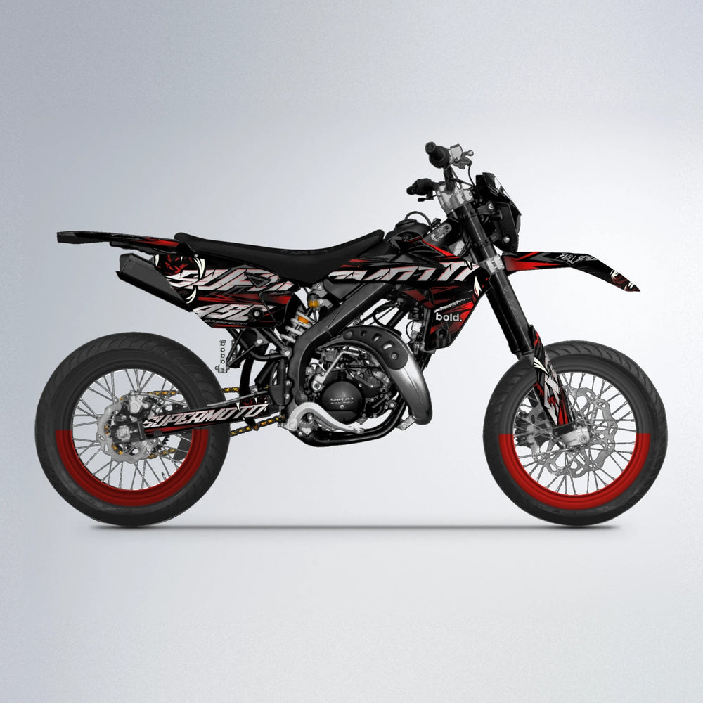 SAVAGE Rieju MRT supermoto graphics kit in Black & Red