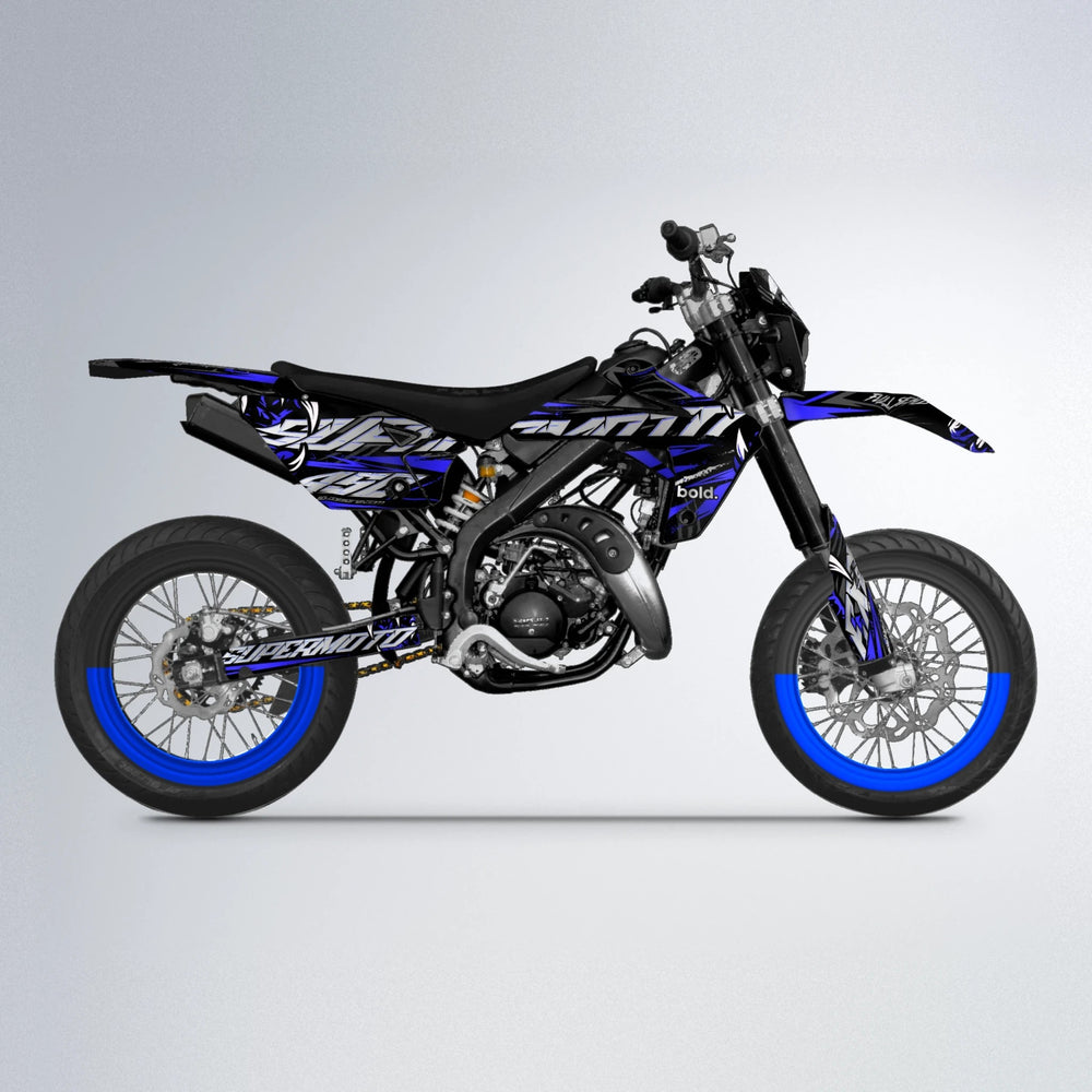 SAVAGE Rieju MRT supermoto graphics kit in Blue