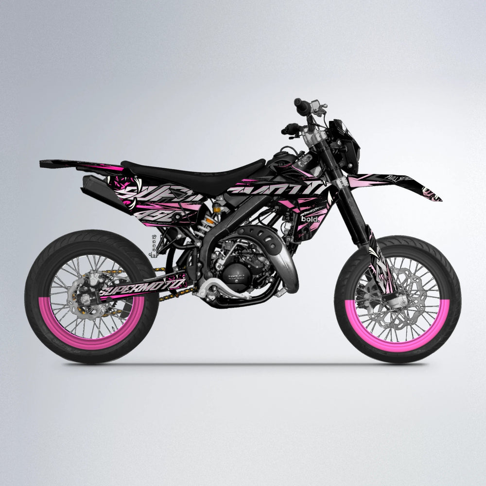 SAVAGE Rieju MRT supermoto graphics kit in Flamingo